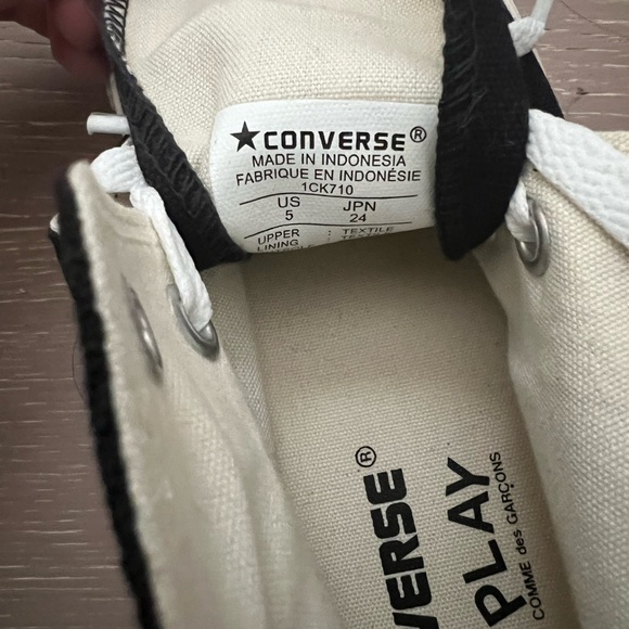 NEW CONVERSE X COMME DES GARCONS PLAY ALL STAR CHUCK '70 HI - BLACK - Picture 3 of 6